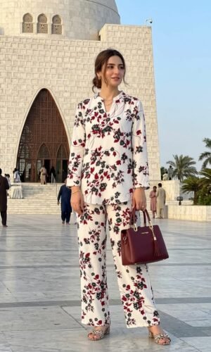 mtm brand 2pcs stitched co ord set cotton