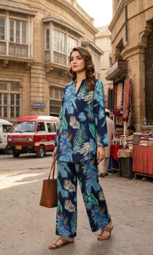 mtm brand 2pcs stitched co ord set cotton (copy)