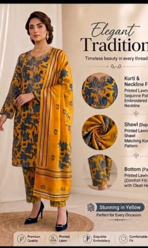 stitched pakistani lawn dress