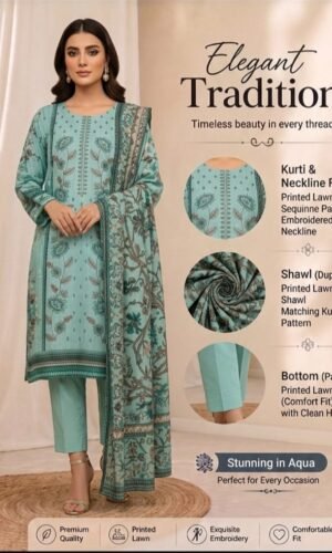 stitched pakistani lawn dress