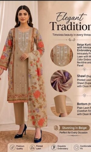 stitched pakistani lawn dress