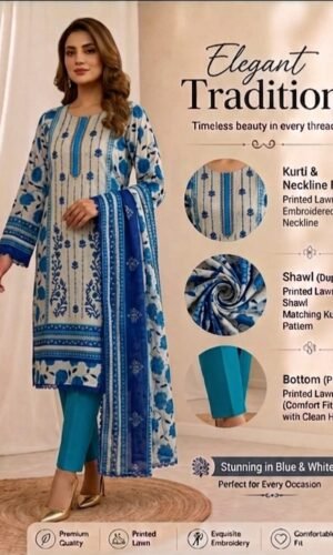 stitched pakistani lawn dress