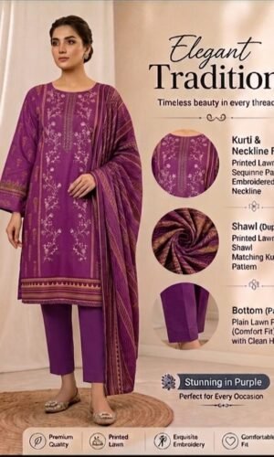 stitched pakistani lawn dress