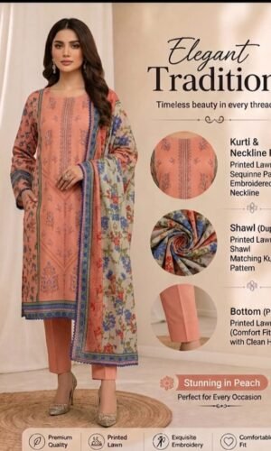 stitched pakistani lawn dress