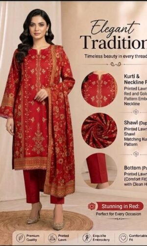 stitched pakistani lawn dress