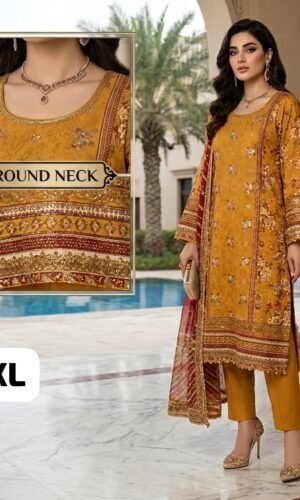 pakistani lawn squeens worked embroidered stitched 3 pcs shalwar dress